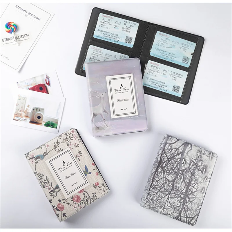 64 Pockets 3inch PVC Mini Photo Album For Fujifilm Instax 12 11 8/9 Camera Film Card Holder Photo Holds Book Collection Album