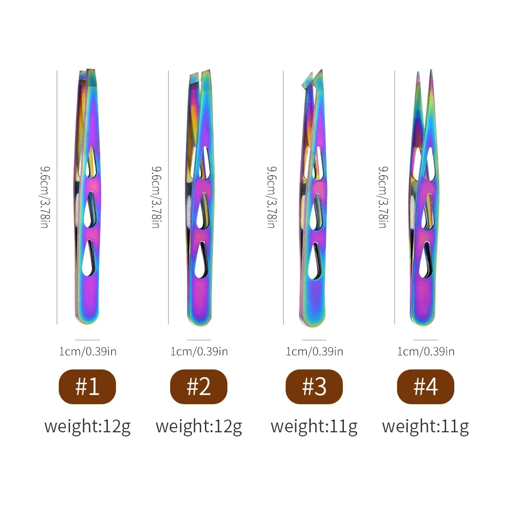 4pcs Eyebrow Tweezers Set - Professional Precision for Brow Shaping, Beard Plucking & False Lash Application,Eyebrow Tool Set