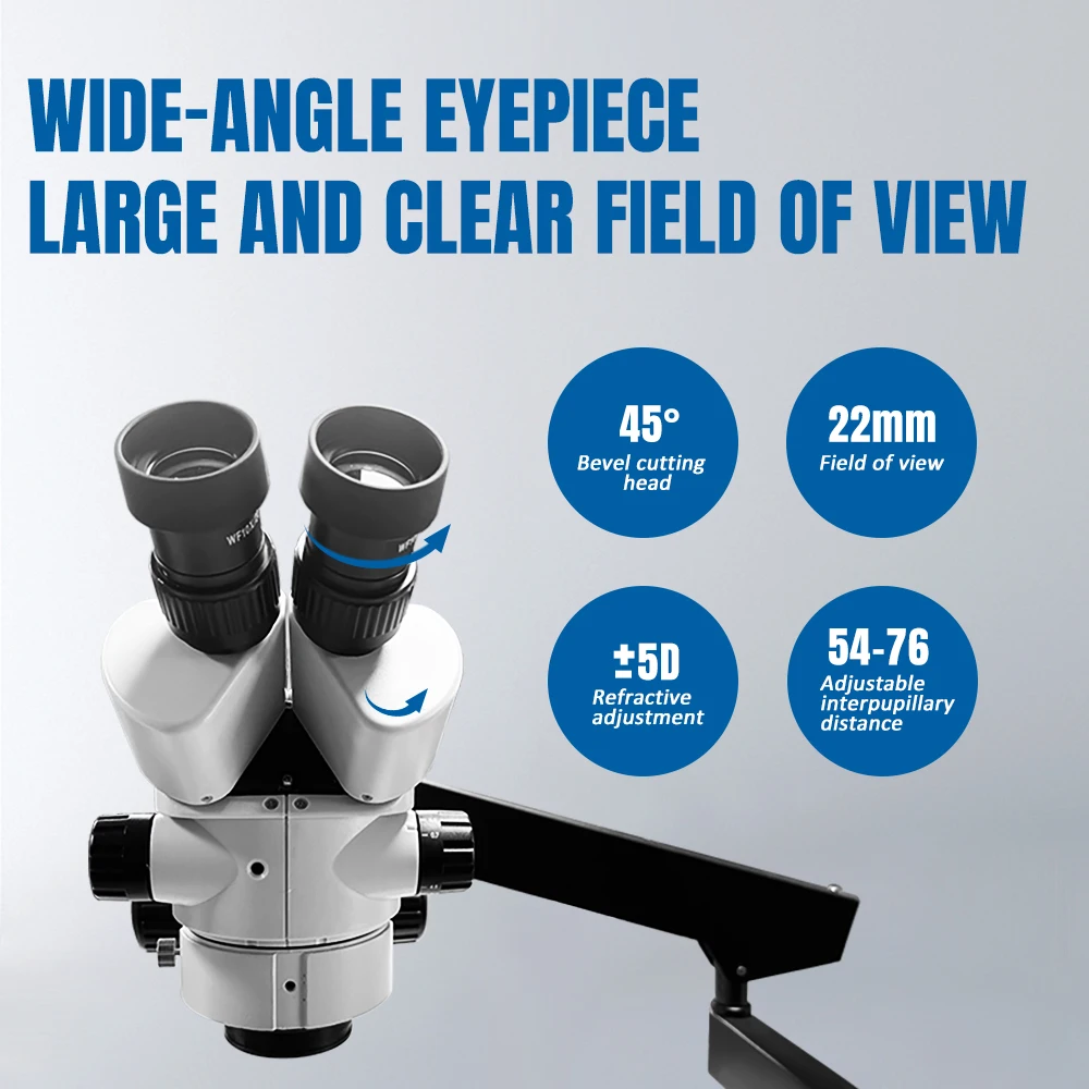 Lakimitools Binocular Stereoscopic Zoom Microscope, 7X-45X Magnification, Boom-Arm Stand with LED Light,LK-MH01A