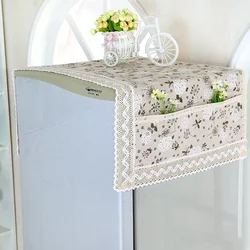 55x120cm Cotton Linen Refrigerator Covers Dust Covers Refrigerator Cloth Protection Dustproof Lace Washing Machine Cover Towel