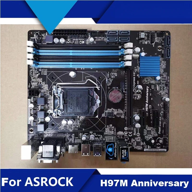 

Материнская плата A+ для ASRock H97M Anniversary H97 M-ATX DDR3 LGA1150, протестирована, исправна