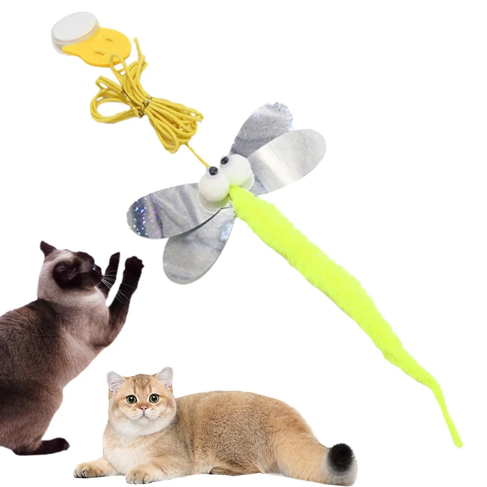 屋内遊び用インタラクティブ猫じゃらしおもちゃセット - 魅惑の蝶