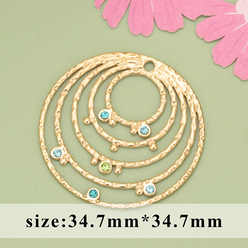 assoonas MD13, Schmuckzubehör, 316L-Edelstahl, nickelfrei, Zirkonia, Anhänger, Schmuckherstellung, DIY-Anhänger, 2 Stück/Set. – Detail 9