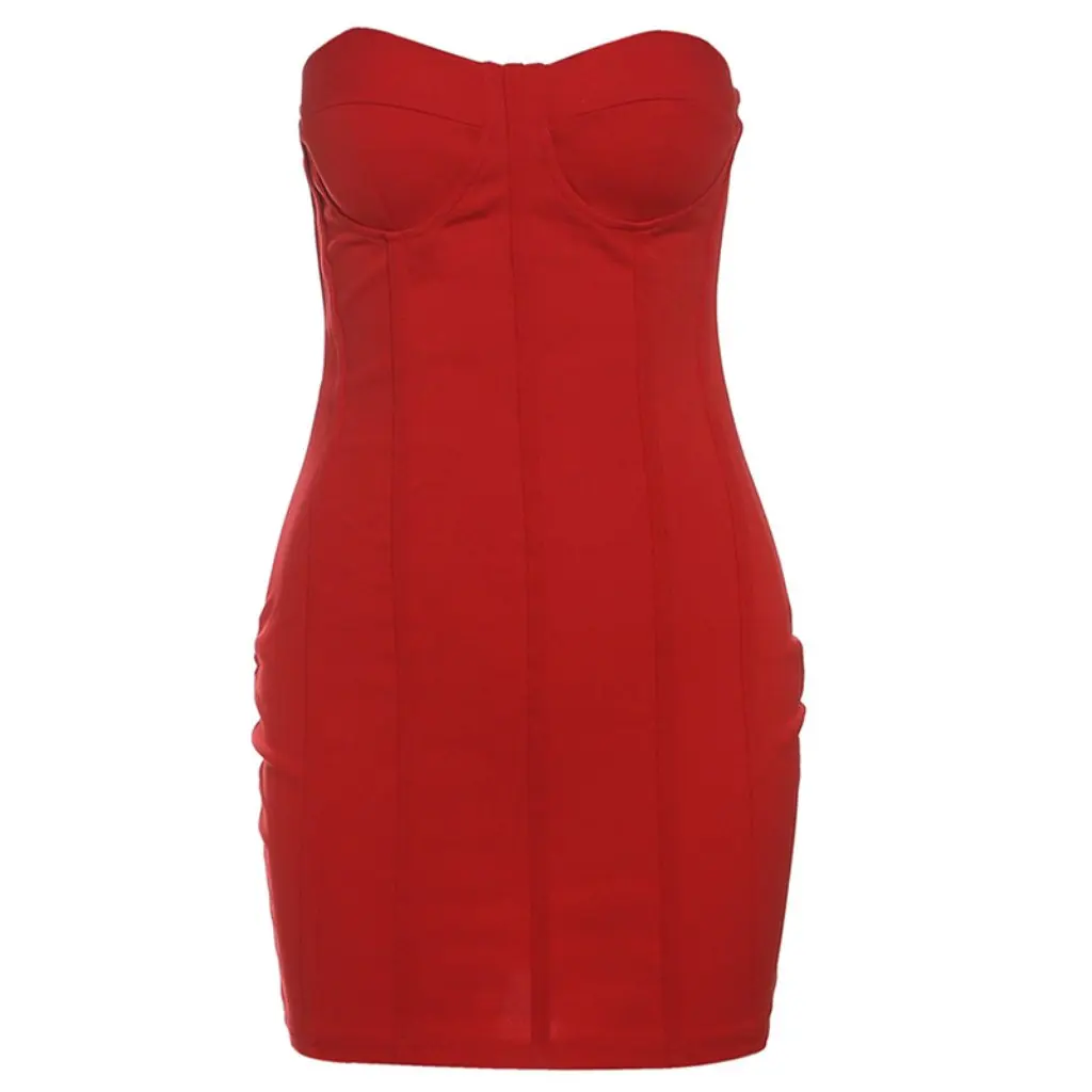 Women's Solid Color Slim Fit Tube Dress European American Style Autumn Fashion Collar Streetwear