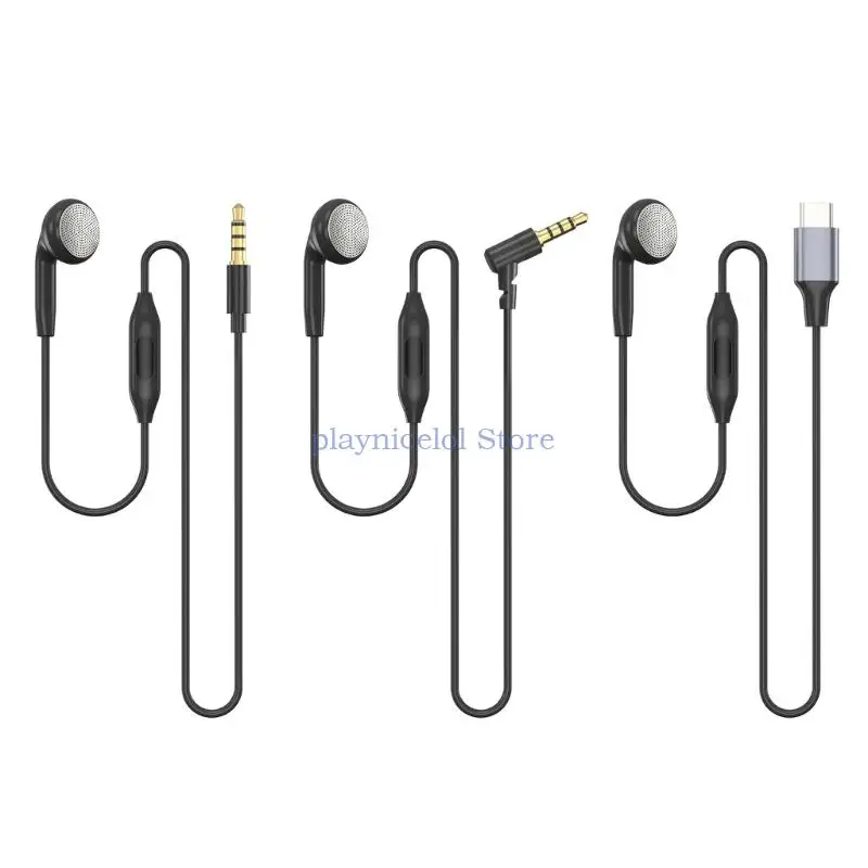 Ergonomic Single Side Earbud With Microphone for Work & Leisures 3.5mm Type C, Easy Control for Uninterrupted Experience E8BA