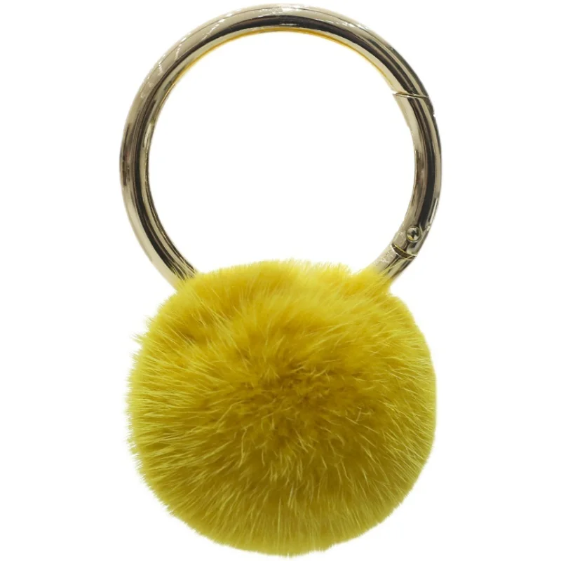 Luxury Fluffy Real Mink Fur Ball Pom Poms High Quality Keychain Car Key Chain Trinket Jewelry Gifts Women Charm