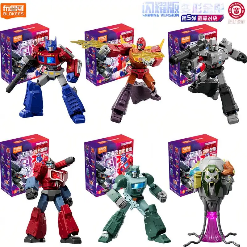 Blokees Transformers Glow Series Wave 5 Optimus Prime Megatron Hot Rod Starscream Shockwave Figurine d'action Modèle Jouet Cadeau