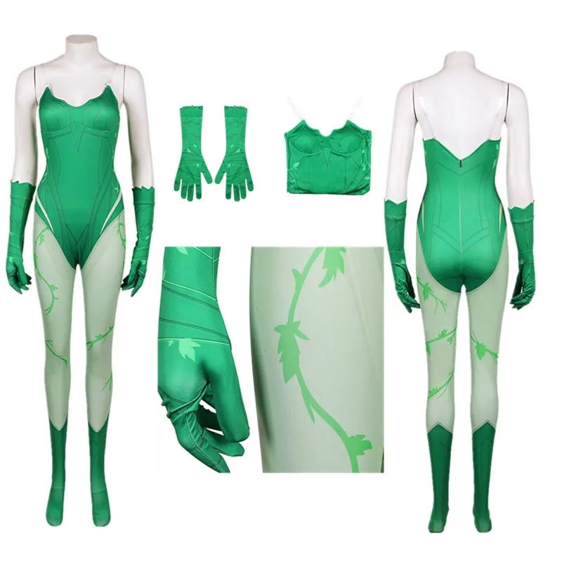 

Legion Cartoon Poison Cosplay Ivy Costume Game Dark Fantasia Adult Women Jumpsuit Gloves Outfits Halloween Carnival Party Suit