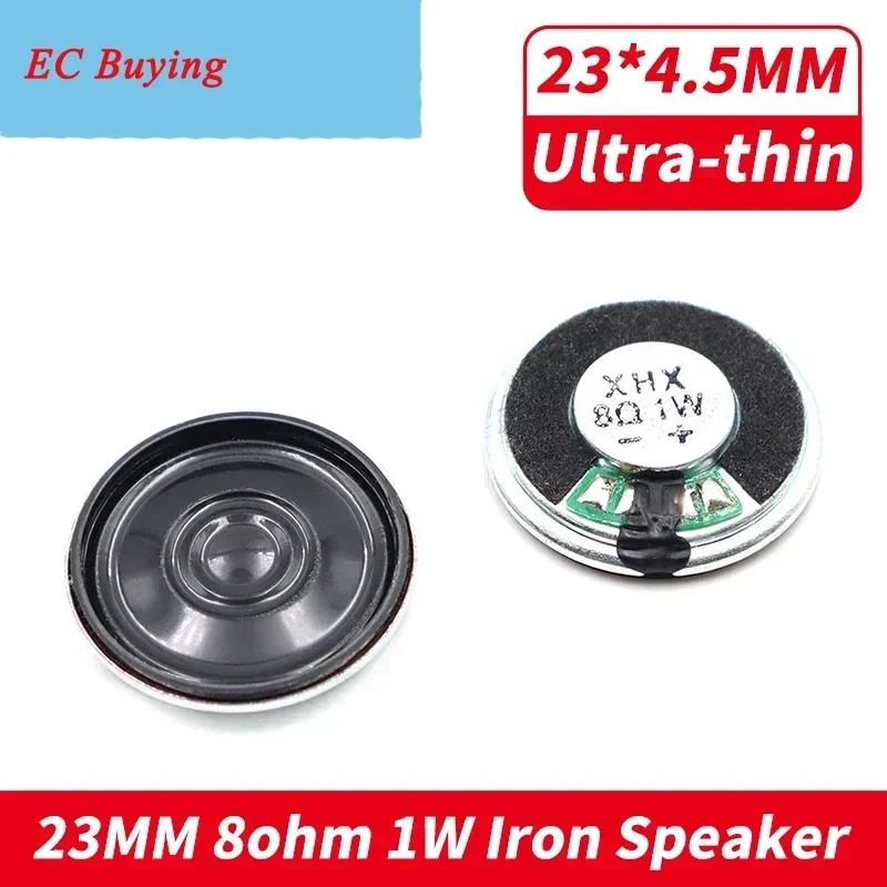 直径23MM 8Ω 1W 鉄ケーススピーカー 23×4.5MM ラウドスピーカー 内部マグネット 23MM 8Ω 1W 超薄型スピーカー 2個