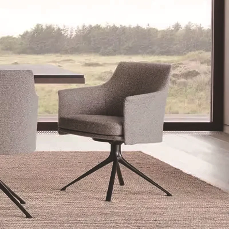 Minimalist single sofa chair Modern simple hotel clubhouse Leather swivel chair Sales office Reception negotiation chair
