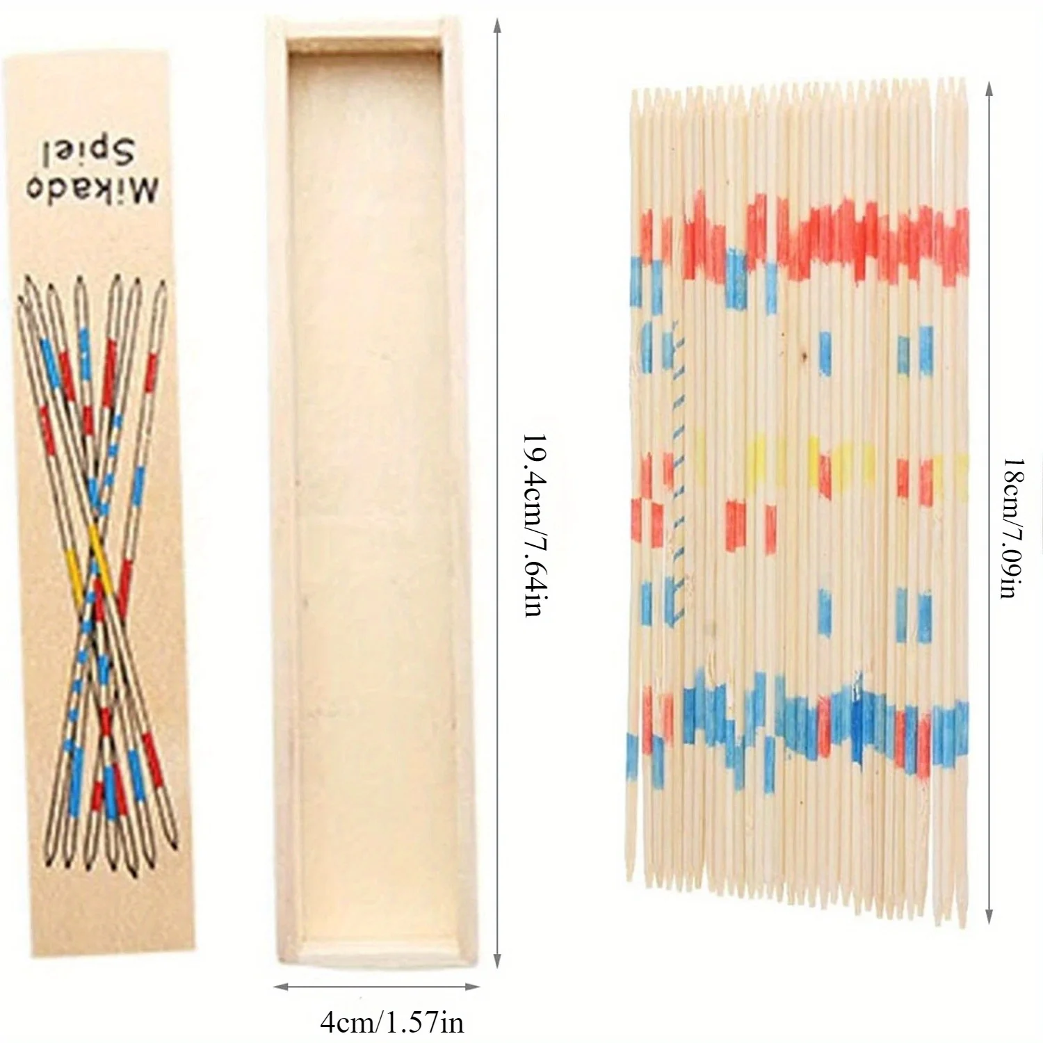 Mikado Pick-Up Sticks Game - 31pcs Classic Wooden Strategy Game for Adults and Teens 14+, Family Fun Party Supplies, Gift Idea