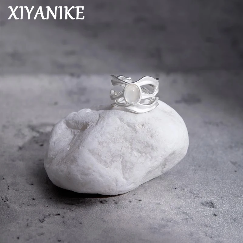 

XIYANIKE Elegant White Zircon Geometric Open Rings For Women Fashion New Jewelry Gift Party Wedding Wholesale anillos