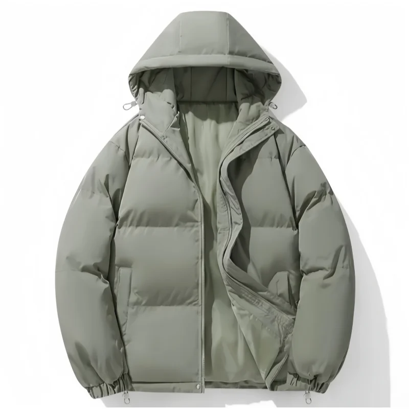 New Autumn and Winter Hooded Cotton Jacket, Loose-Fitting Oversized Thickened Puffer Jacket, Unisex Warm Windproof Coat