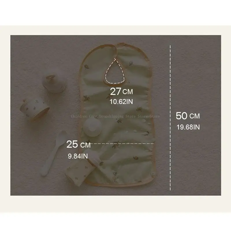 Baby-Fütterungs-Sabber-Lätzchen, Cartoon-Druck, Druckknopf, Speicheltuch, wasserdichtes Spucktuch mit Tasche für die Dusche von