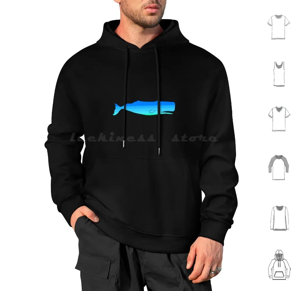 Blue Whale-Legendary Animals Hoodies Long Sleeve Blue Whale Ocean Cute Sea Animal Fish Shark Water Legendary Animals