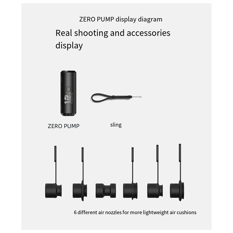 Imagem -02 - Flextailgear Zero Pump 34g Bomba de ar Portátil para Infláveis Mini Bomba de ar para Inflar e Escapar Almofada de ar