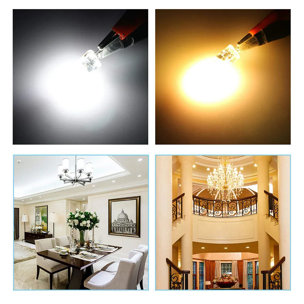 Imagem -06 - Dimmable g4 Lâmpada Led Cob Luz ac dc 12v 220v Branco Quente Branco Frio 360 Ângulo de Feixe Refletor Pingente Substituir Lâmpada de Halogênio 10 Pcs