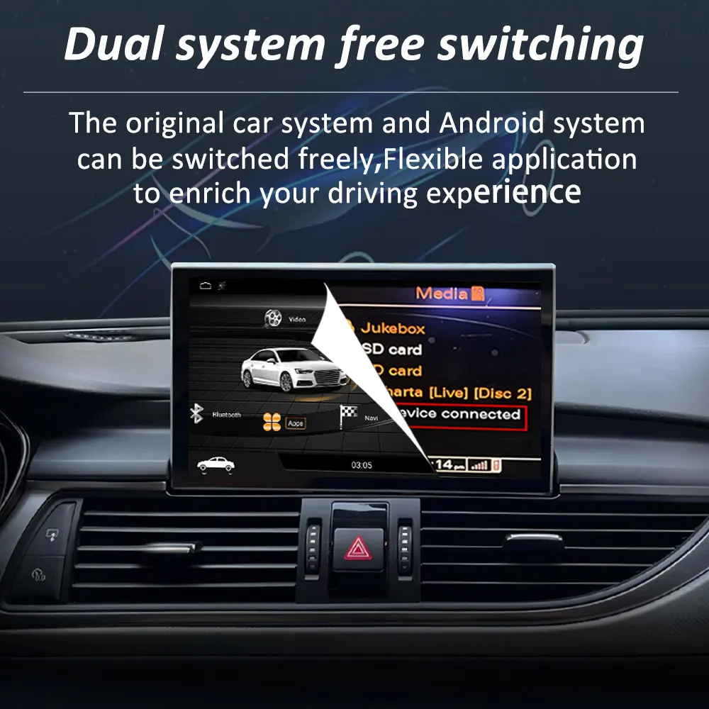 9'' Carplay DSP Stereo Autoradio Multimedia-Player für Audi A6 C7 A7 2012 - 2018 Navi GPS QLED-Bildschirm WiFi Android 16 Bluetooth – Detail 9