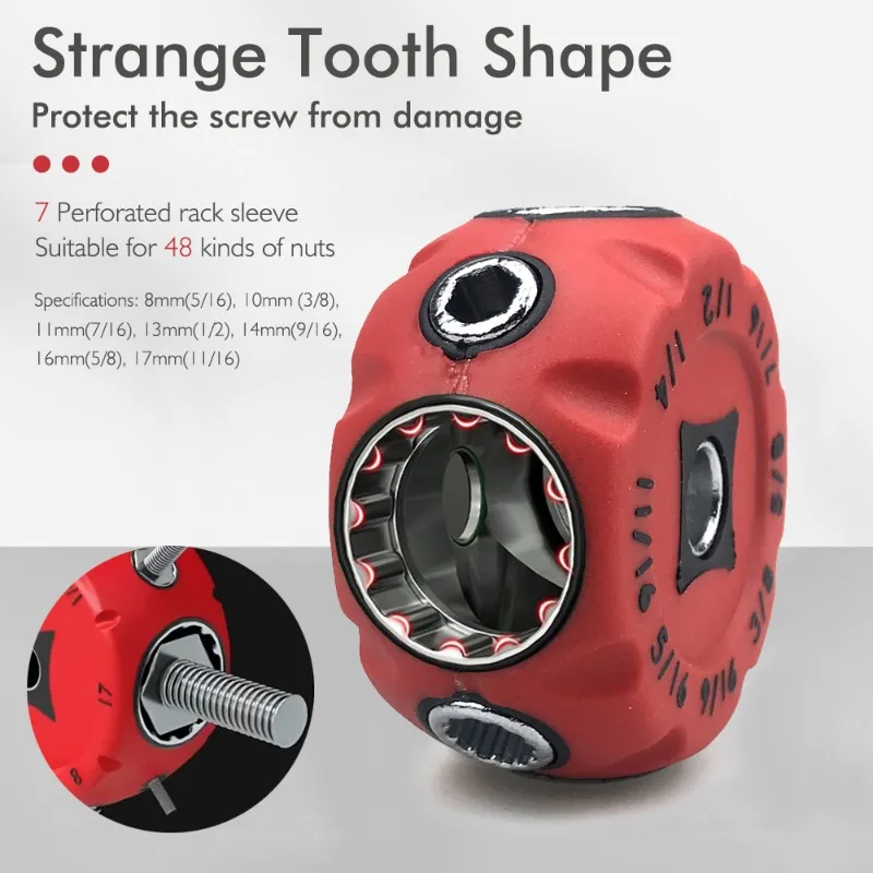 Multi Functional Socket Wrench Portable Universal Socket Eight in One Palm Lightning Mini Ratchet Wrench