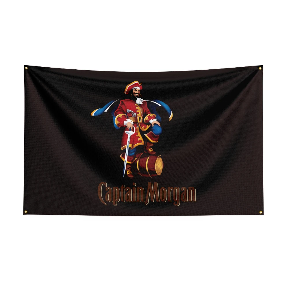 3X5 Captain Morgans Flag Polyester Printed Wine Banner For Decor