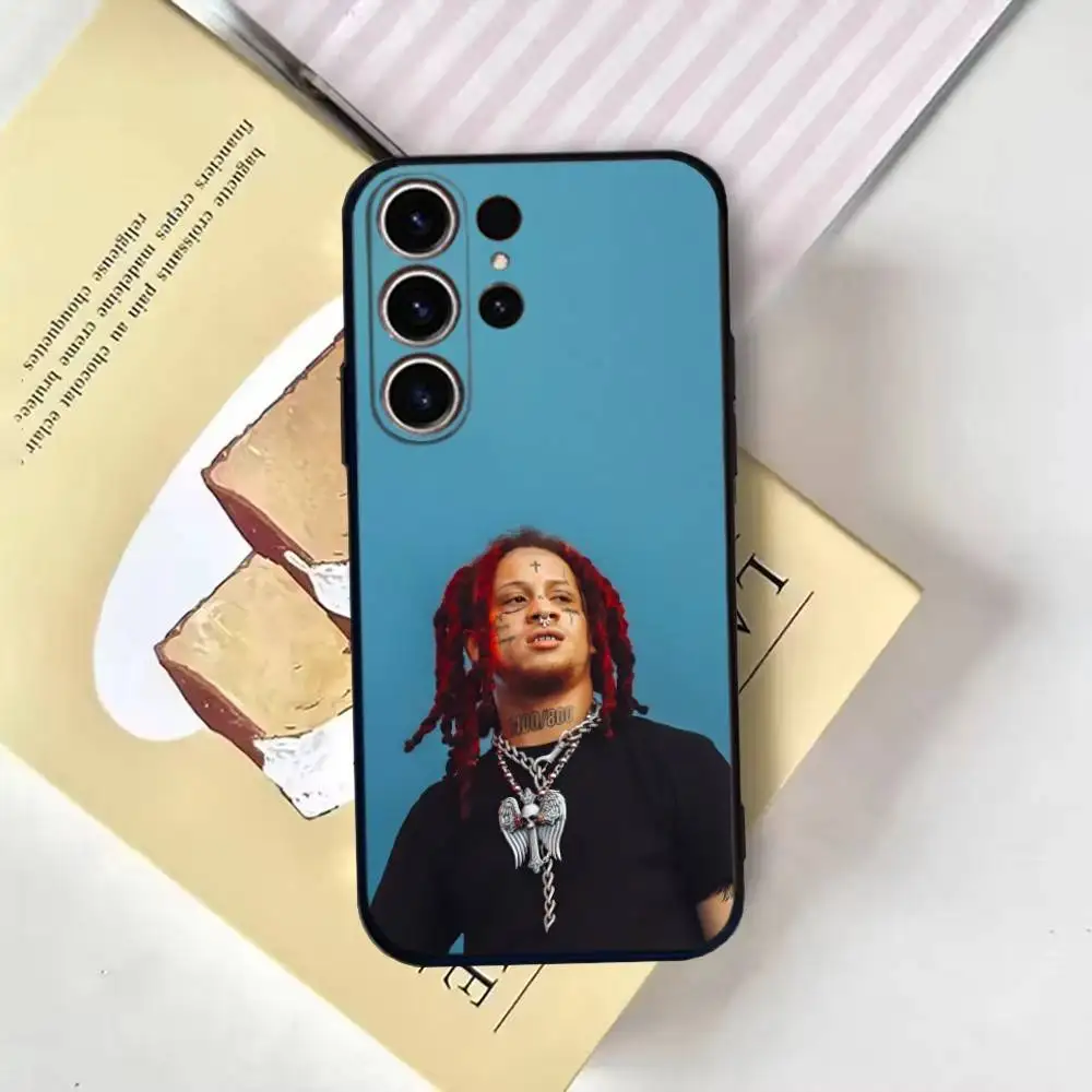 حافظة لهاتف Rapper T-Trippie Redd لهاتف SamsungS25,24,21,22,23,30, Ultra,20, Plus, Fe, Lite, Note,10,9, غطاء أسود ناعم