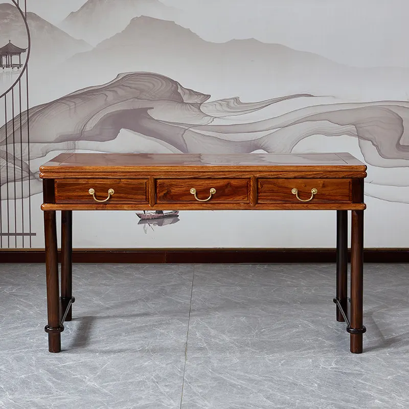 CZ-6 Red Solid Wood New Chinese Red Sandalwood Household Rosewood Simple Learning Computer Desk