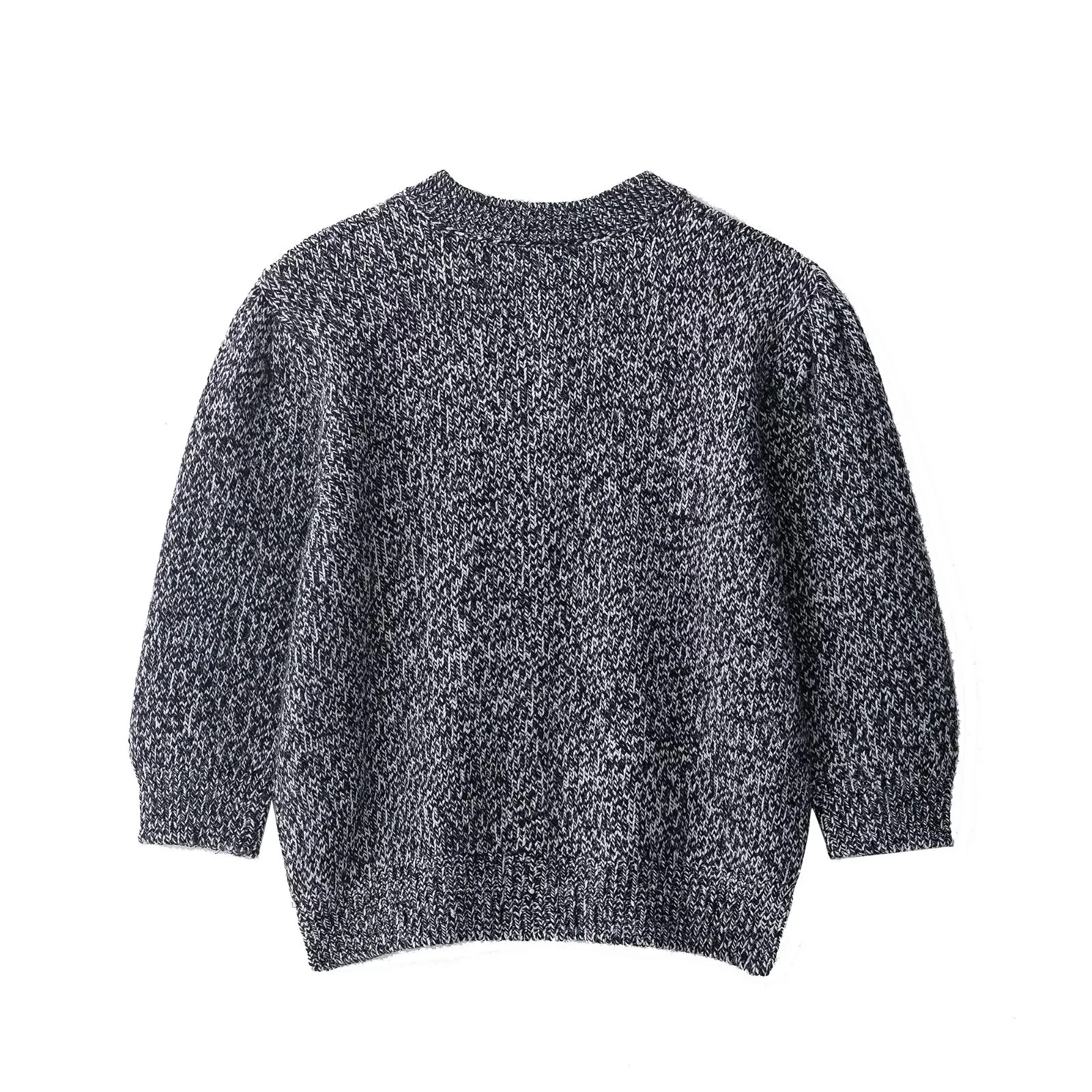 2025년 가을 신상 여성 의류 유럽 및 미국 스타일 긴 소매 버블 슬리브 프렌치 슬리브 니트 재킷