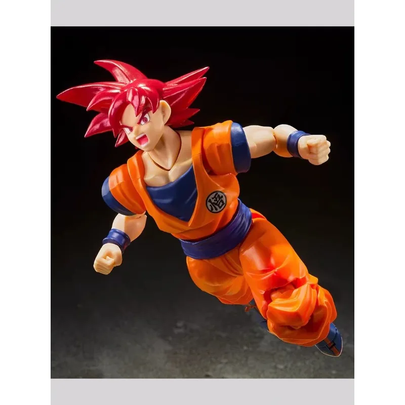 

BANDAI Dragon Ball Red Hair Son Goku SHF Kakarotto Super Saiyan God SSJ S.H.Figuarts Action Figure Models Anime Collection