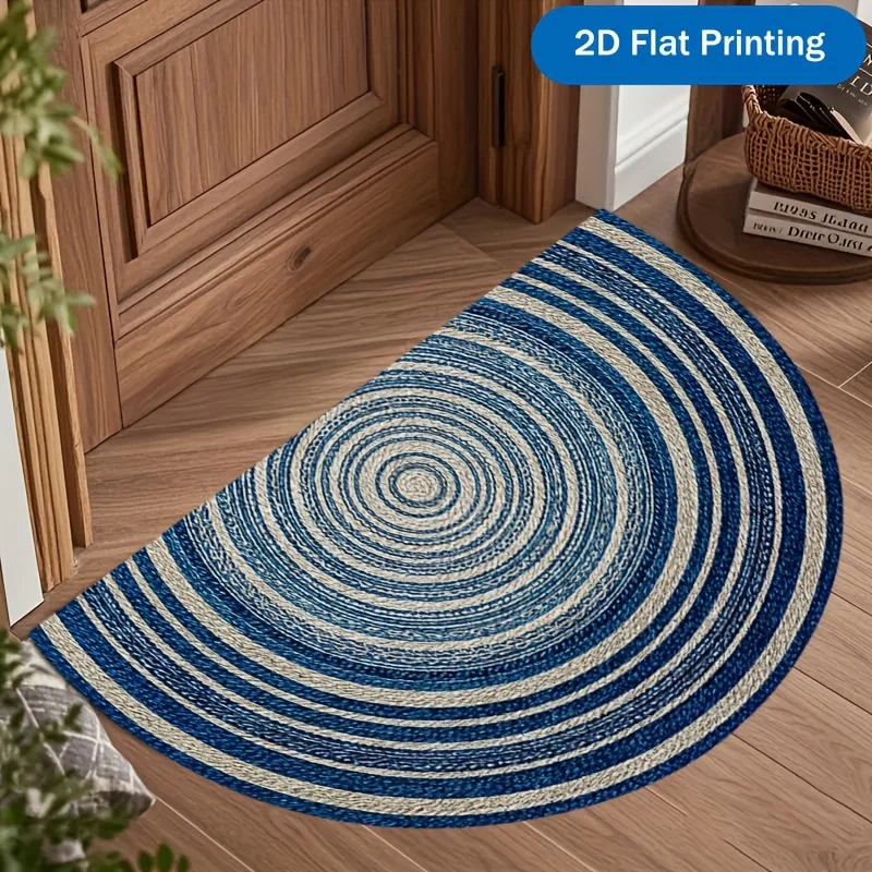 Blue White Porcelain Doormat Vintage Chinese Floral Print Non Slip Entry Rug For Entryway Hallway And Oriental Home Decor