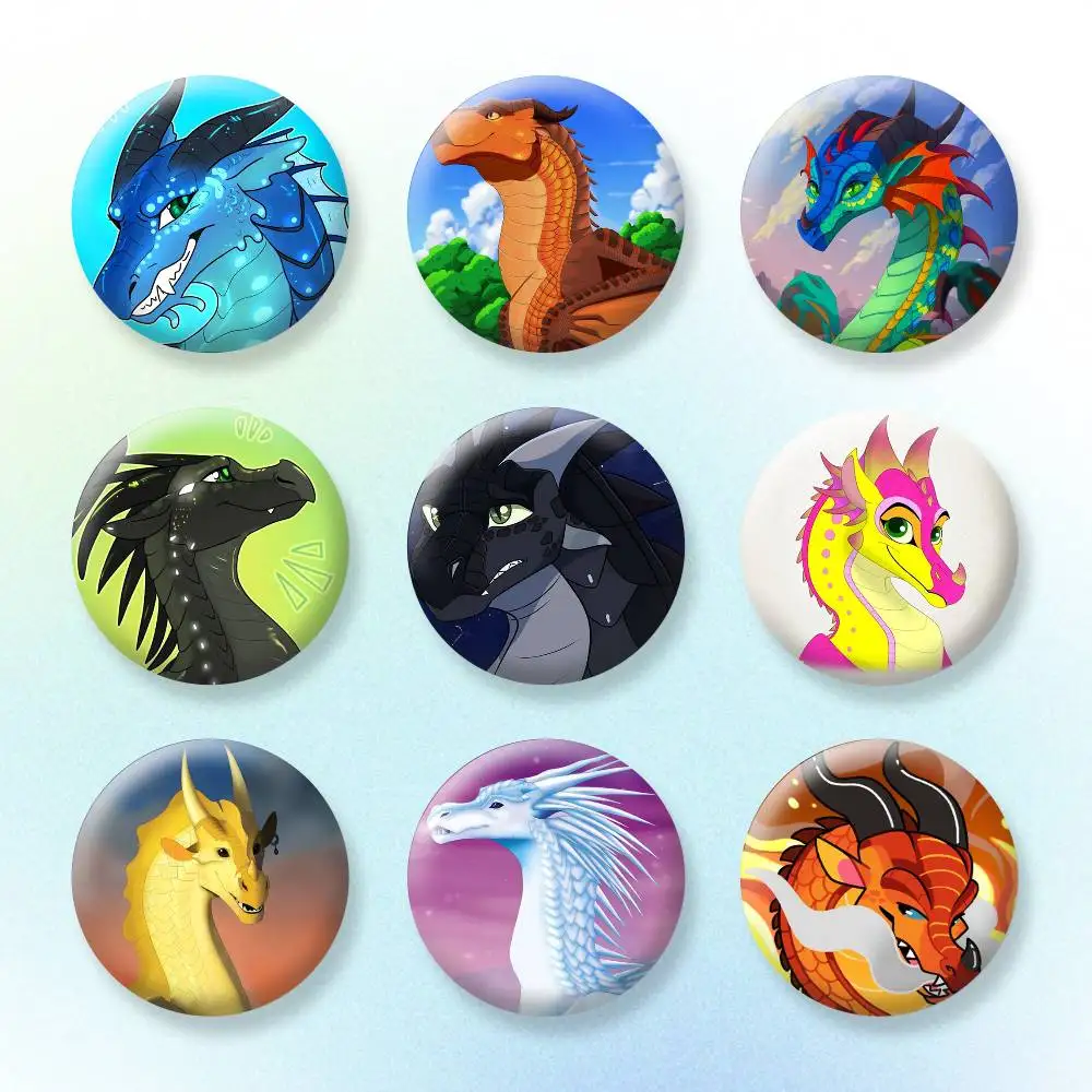 

W-Wings of F-Fire Dragon Badges Creative Tinplate Button PinsBrooch Badge Clothes Backpack