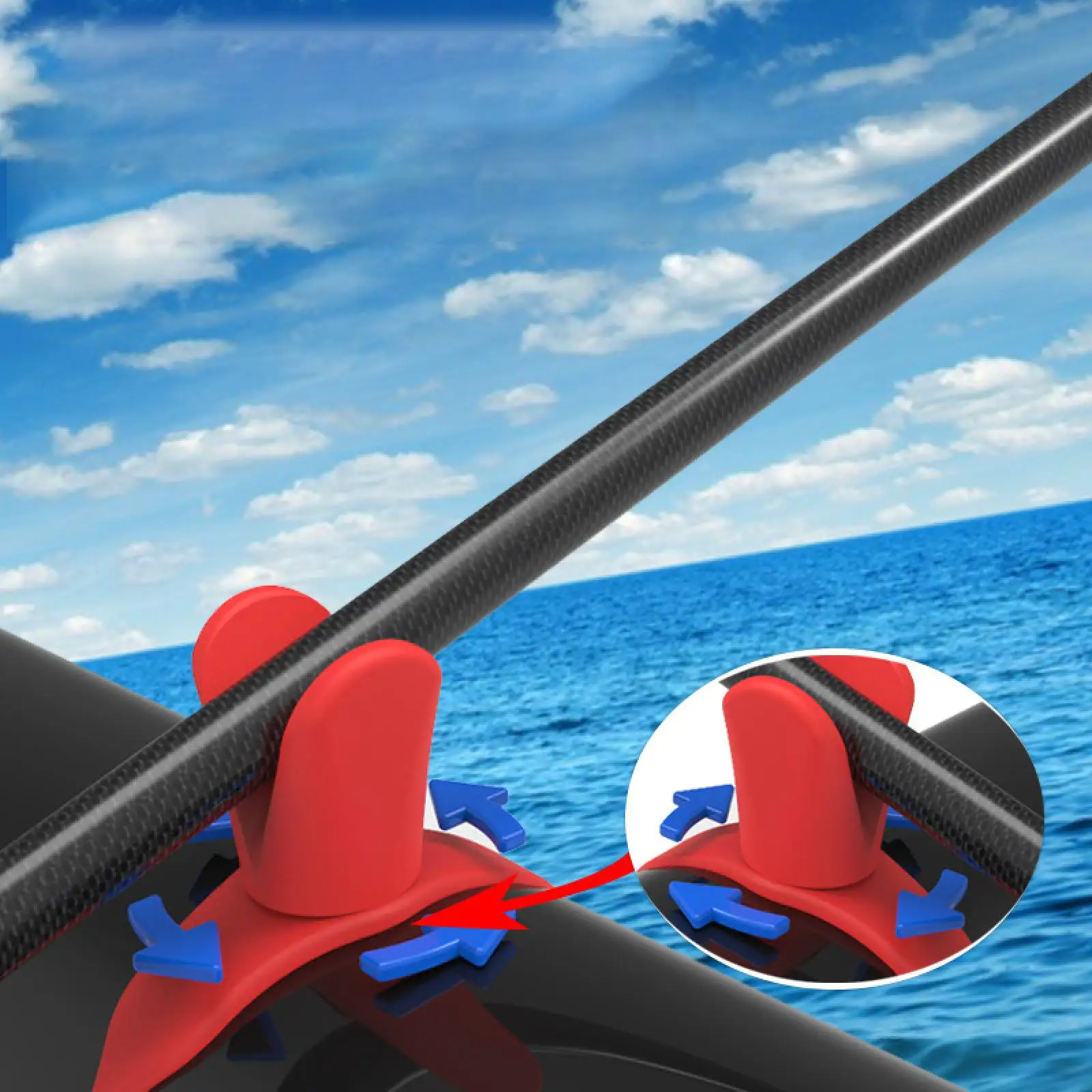 

Fishing Equipment Rod Holder Silicone Material Adjustable Stand for Bank Boat Dock Men Birthday Gift