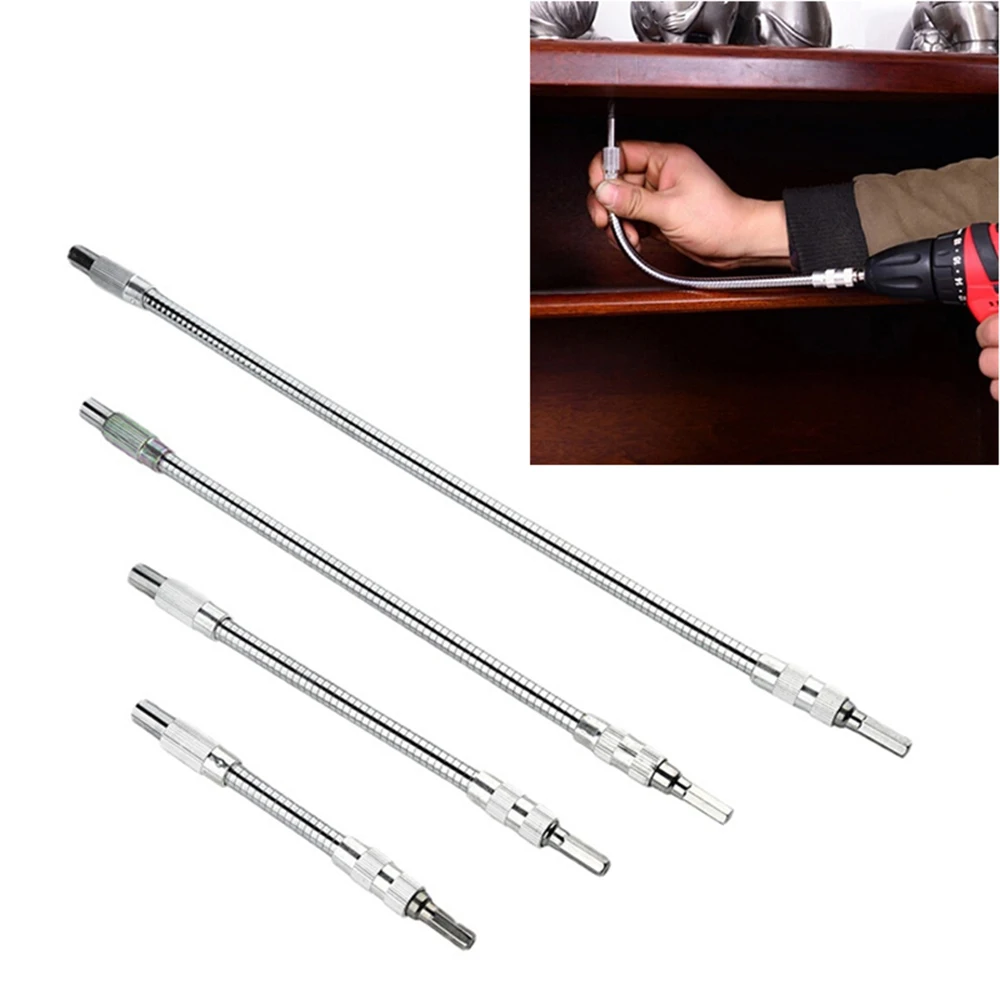 Universal Flexible Shaft Screwdriver Head Connecting Rod Drill Bit Holder Link for Electronic Drill 150/200/300/400mm Soft Shaft