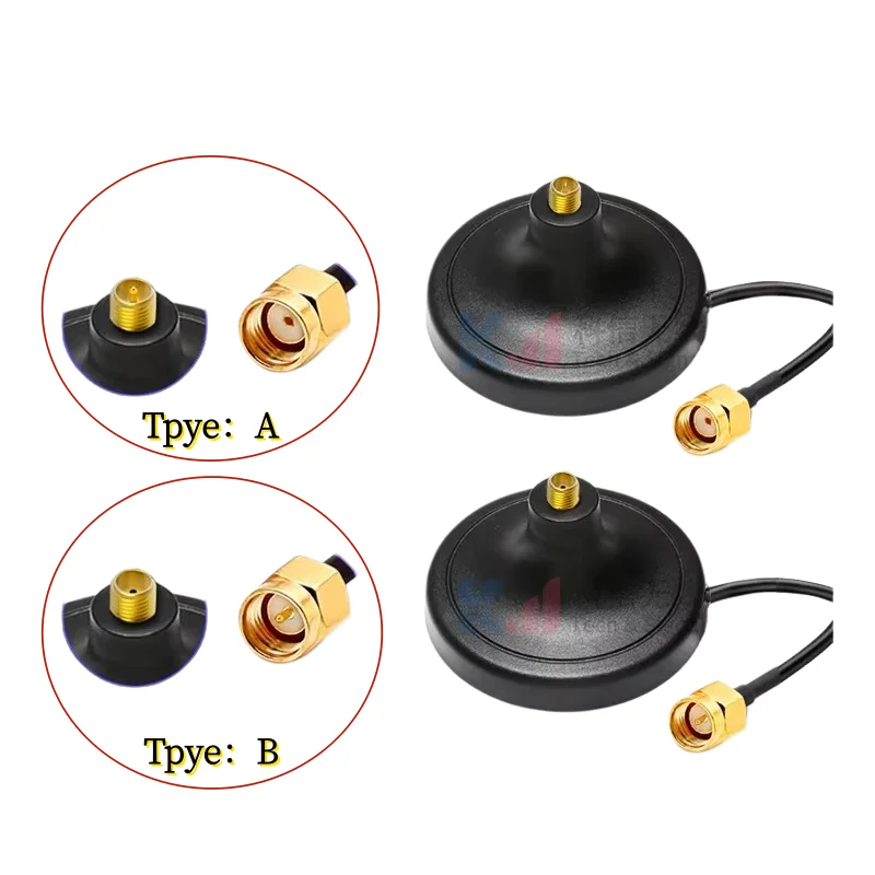 5G WiFi GSM 4G 433 Antenna Extension Cable Router Network Card Antenna Suction Cup Base RG174 Cable SMA
