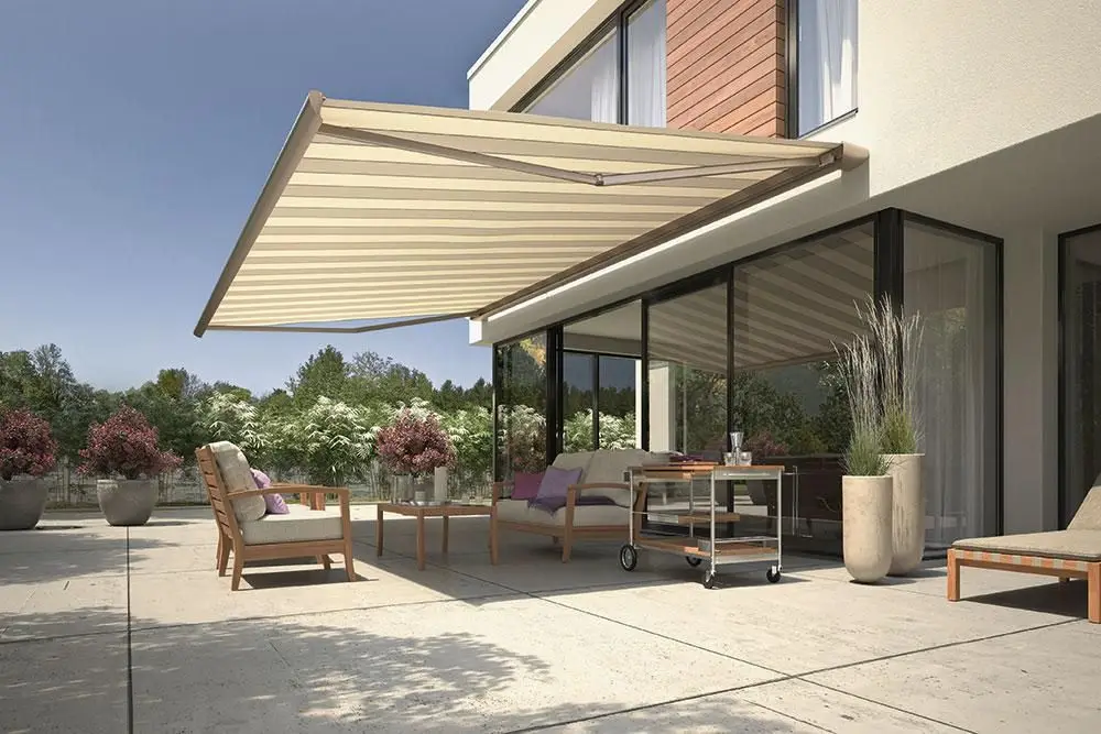 Durable Sturdy Heavy-duty Luxury Aluminum Frame Full Cassette for Terrace with Eco-friendly Material Motorized Electric Awnings
