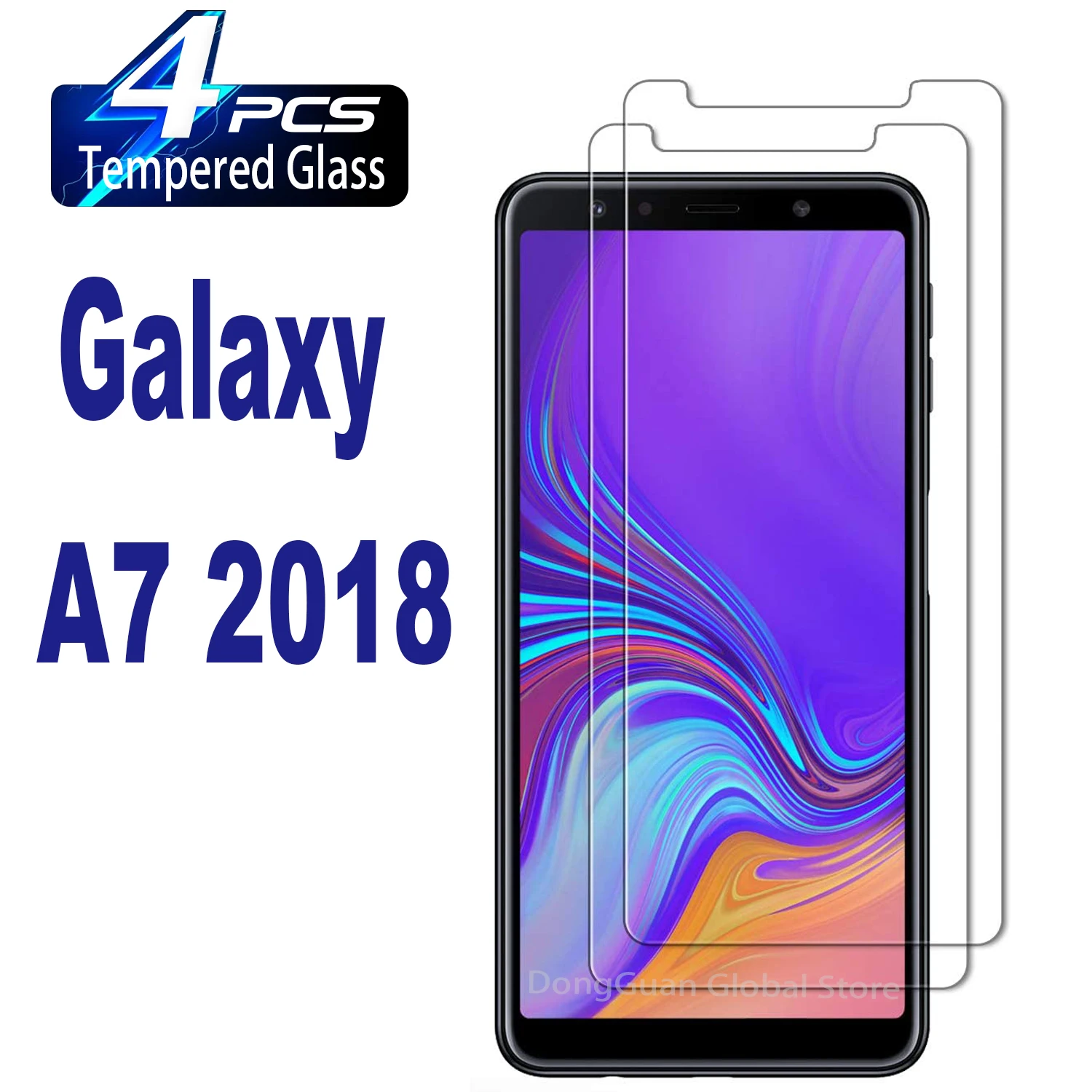 

9H Tempered Glass Film For Samsung Galaxy A7 2018 J7 2016 J5 J7 2015 2/4Pcs HD Screen Protector Glass