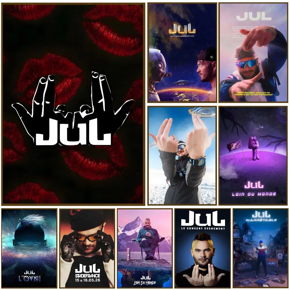 Julien Mari Rapper HipHop Music Poster Self-adhesive Advanced Aesthetic Printing Paper Wall Art for Living Room Home Decor
