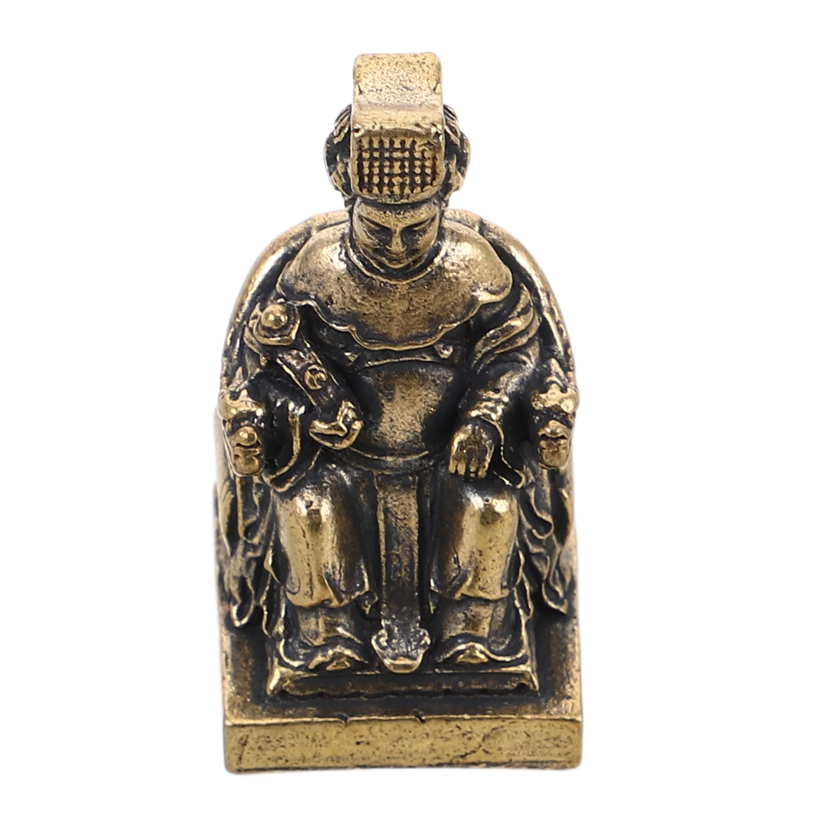 

Brass Sculpture Compact Size Detailed Craft Desktop Car Boat Decor Chinese Blessing Fortune Statue
