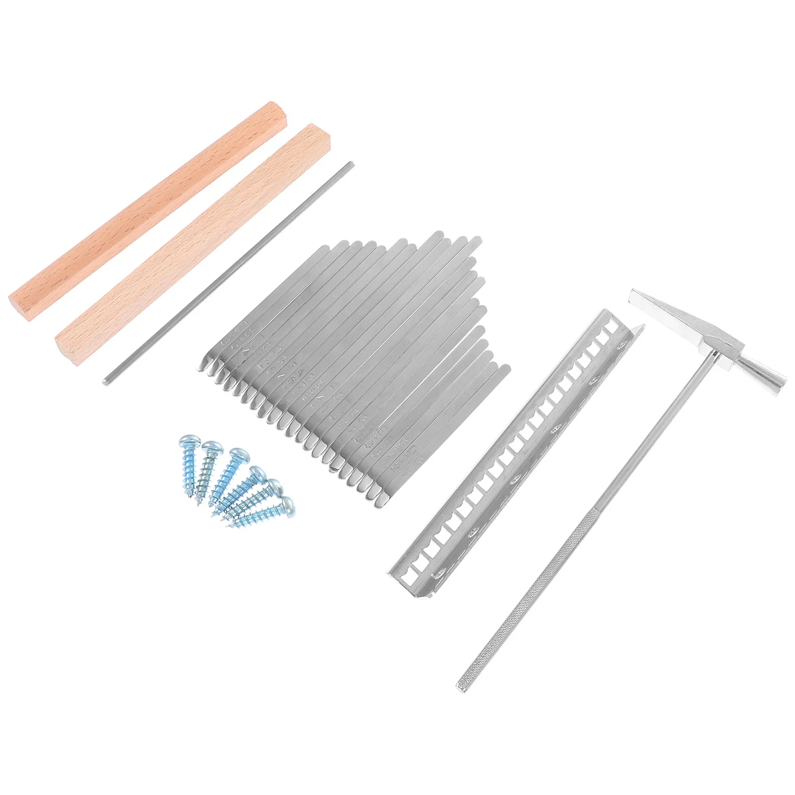 

1 Set Durable Steel Kalimba Keys Thumb Piano tool Kit 21 Key Music Instrument Accessories Sturdy Wooden Handle Tuning