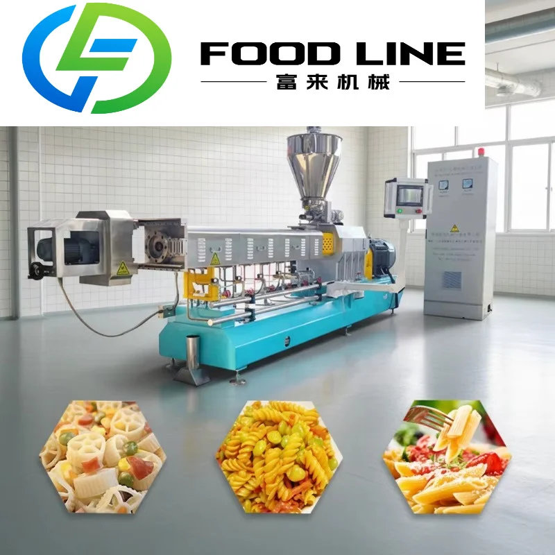 Automatic High Efficiency Pasta Extruder Line, Custom Stainless Steel Equipment for Macaroni Penne Manufacturing