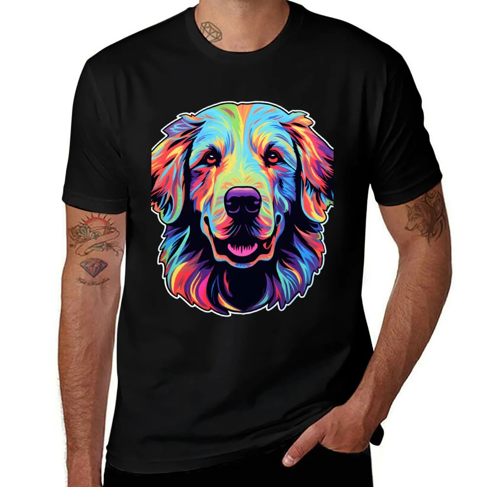 

Neon Kuvasz T-Shirt quick drying tees boys animal print basketball graphic tees mens graphic t-shirts