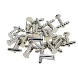20pcs Silver Cufflink 8mm Round Blank Settings for DIY Cufflink Making