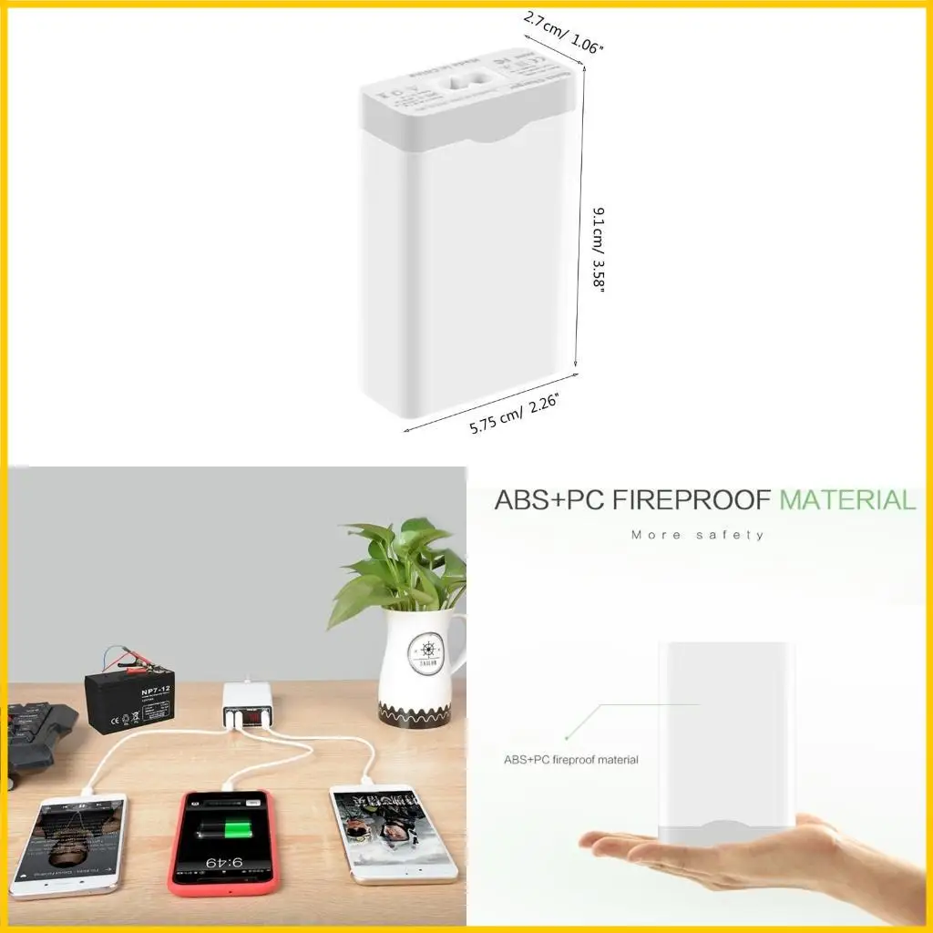 

12-36V QC3.0 USB Power Adapter with Battery Clip 3Port for Android Phone