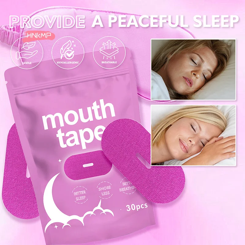 H-30Pcs Anti Snoring Sleep Strips Sticker for Adult Night Sleep Lip Nose Breathing Improving Patch Mouth Correction Sticker Tape