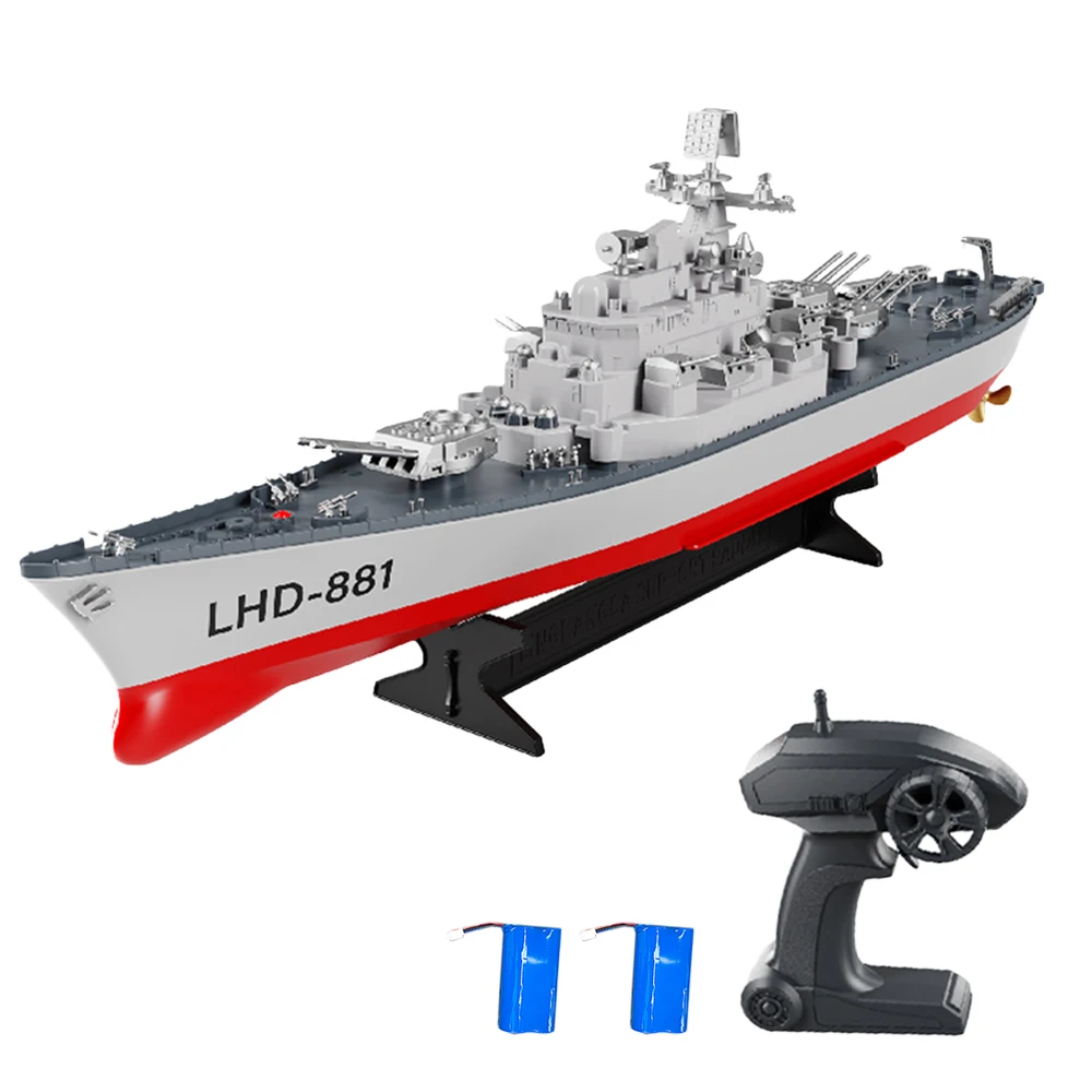 

Remote Control Battleship Remote Control Boat 2.4GHz Waterproof Large Size Ship Low Battery Alarm /off Water Power Outage