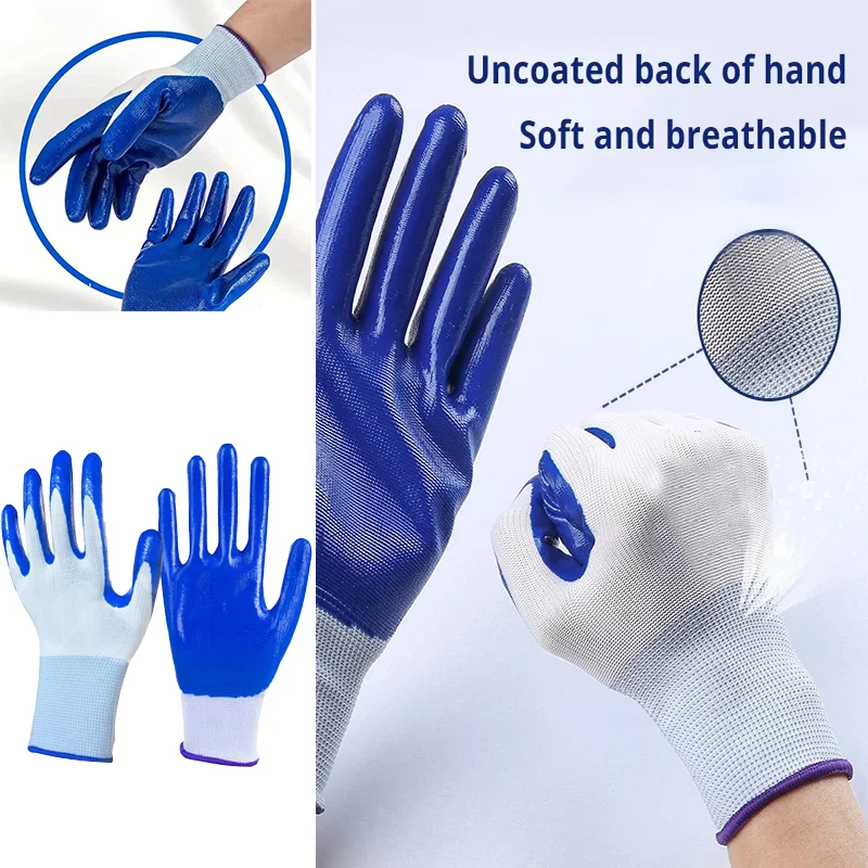 Work Gloves Production Thin Latex Anti Slip and Wear Resistant Work Gloves Breathable Wear Resistant Anti Slip and Oil Resistant