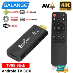 Boîtier Smart TV Ultra HD TV98, Android 12.1, 4K, WiFi 2.4/5 GHz, lecteur multimédia décodeur connecté avec réseau H.dissis