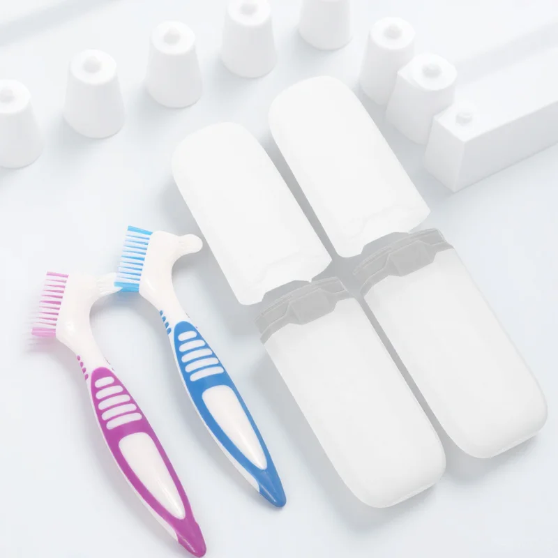 

2 set Denture Set Mini Portable Double-Sided Cleaning Tool For Oral Care Denture Cleaning Brush Portable Mini