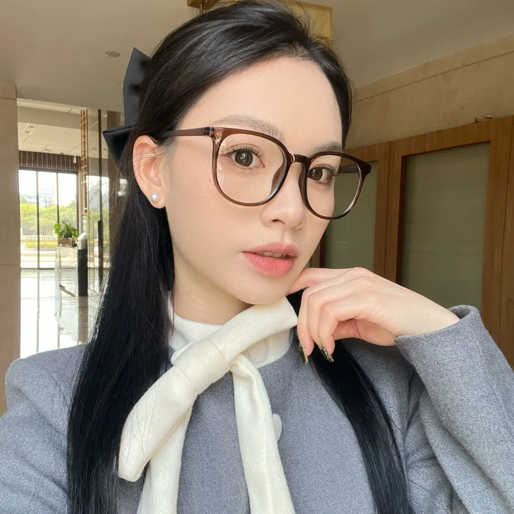 نظارات شفافة مضادة للضوء الأزرق خفيفة الوزن بإطار مربع عتيق لقصر النظر نظارات واقية للعين مضادة للإشعاع #2