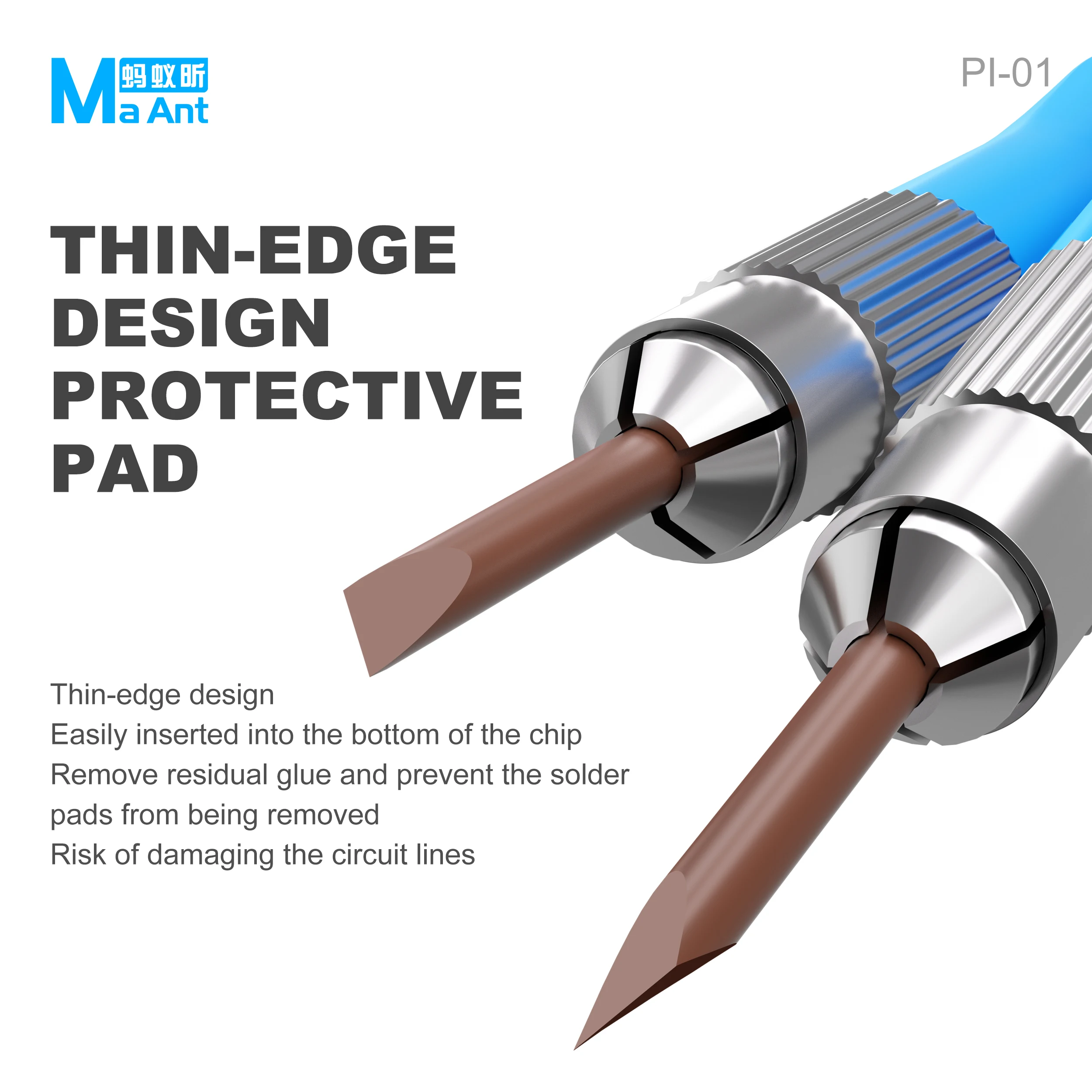 MaAnt PI-01 PI Degumming Knife Set No Scratch Flexible Blade Adhesive Cleaner For CPU IC Chip Surface Repair