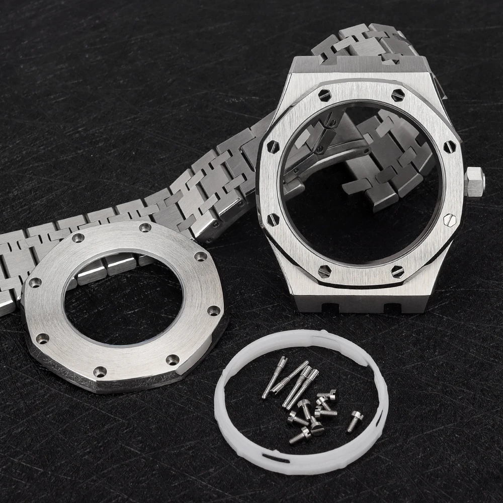 41mm Octagonal Watch Case Bracelets Strap Sapphire Glas For Royal Oak 31.8mm Dial NH34 NH35 NH36 NH38 NH70 NH72 4R 7S26 Movement